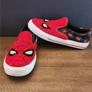 MARVEL Spiderman Black Red Slip On Shoes Youth Size 2y